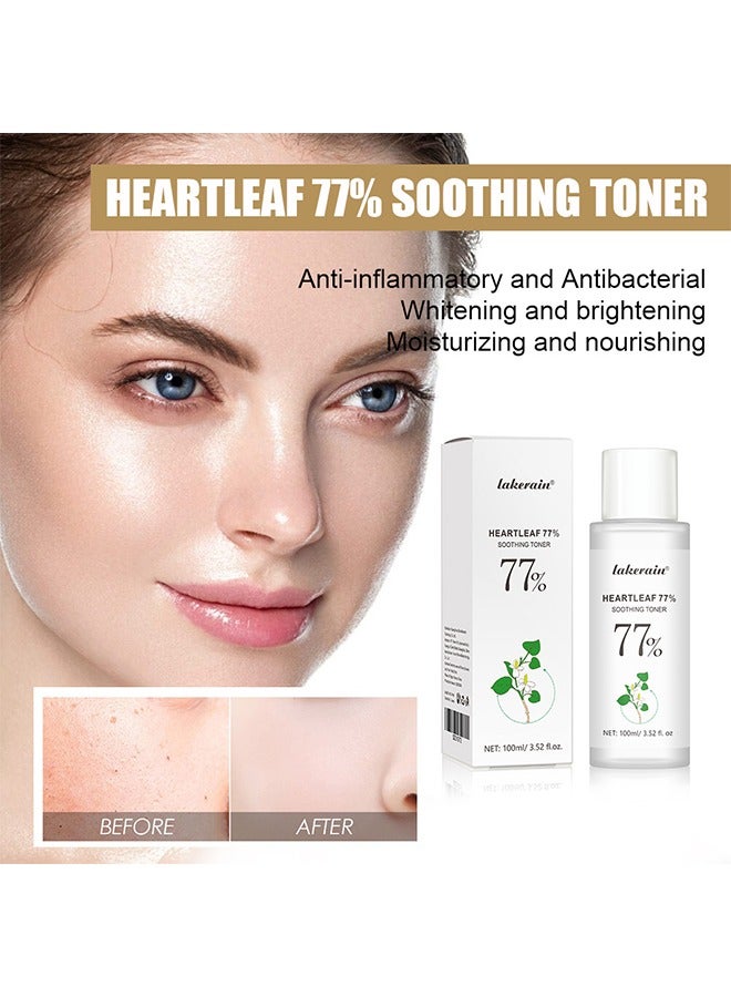 Heartleaf 77% Soothing Toneer-Soothing Toner, Calming Skin, Refreshing, Hydrating, Purifying, Cruelty Free, Vegan for Sensitive 100ml