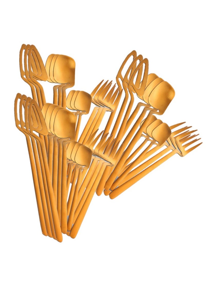 40-Piece Cutlery Set Cup Hanging Tableware Set Gold