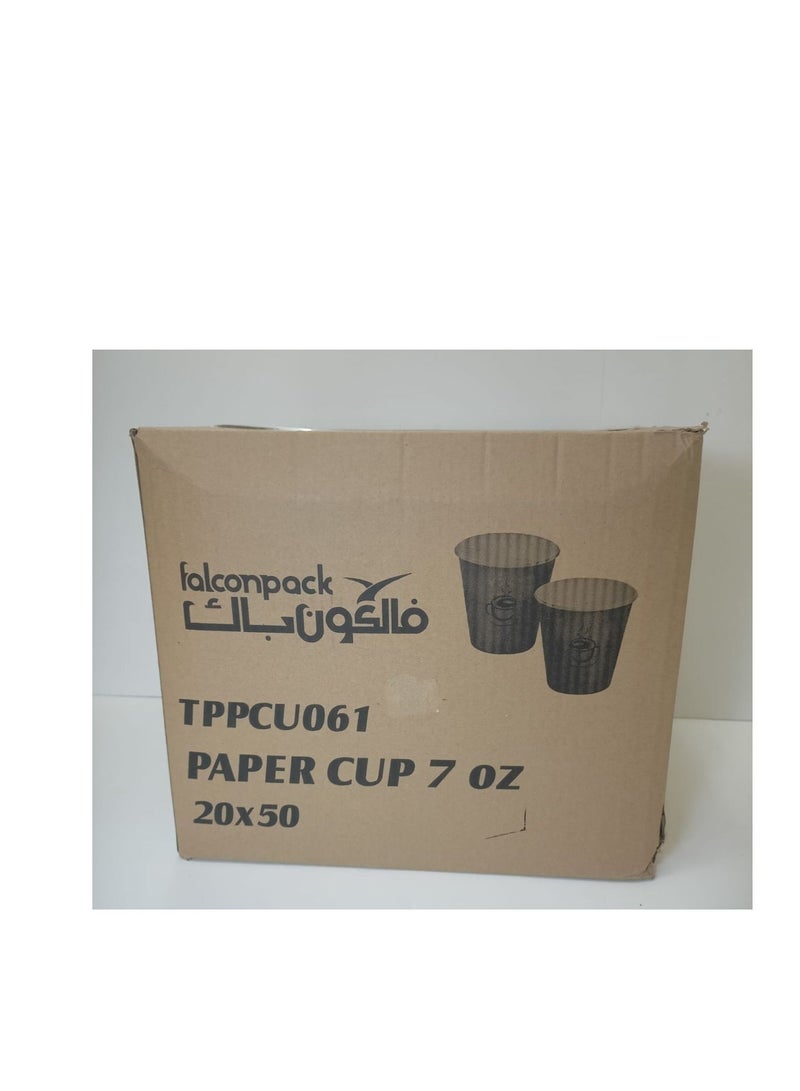 Falcon 1-Carton(20 X 50 Pcs) (1000 Psc) Paper Cups 7oz