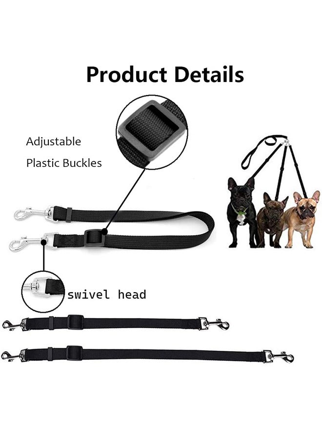 3 In 1 Dog Leashes, With Adjustable Detachable Coupler, Durable Strong Nylon Long Line Dog Leads, Anti-Pull Dog Leash, For Three Dogs Walking Hiking (Black)