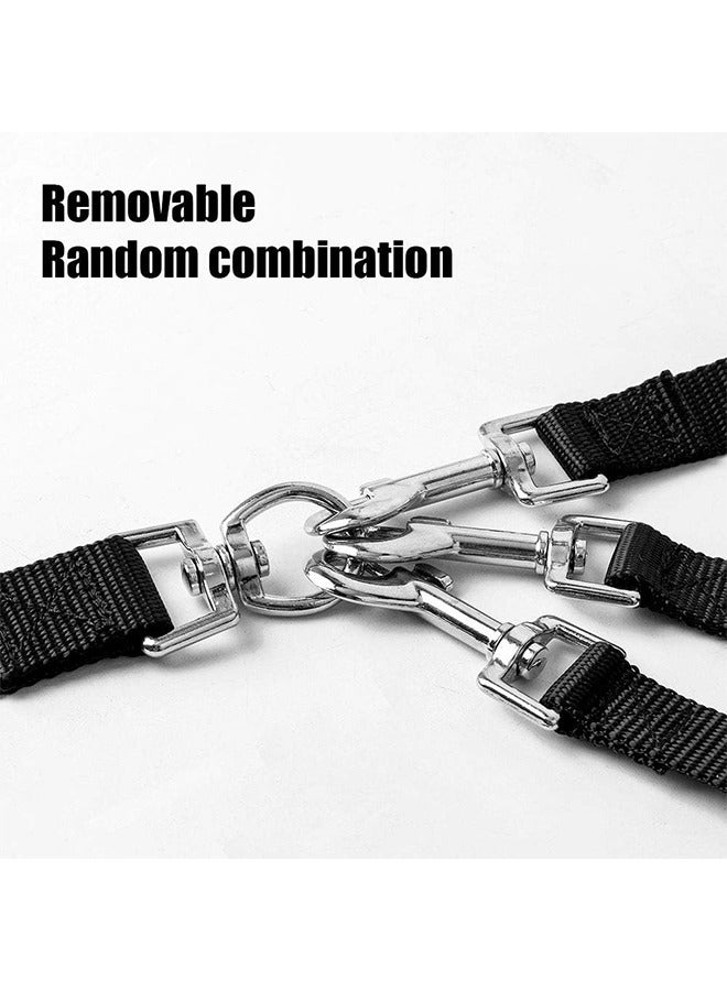 3 In 1 Dog Leashes, With Adjustable Detachable Coupler, Durable Strong Nylon Long Line Dog Leads, Anti-Pull Dog Leash, For Three Dogs Walking Hiking (Black)