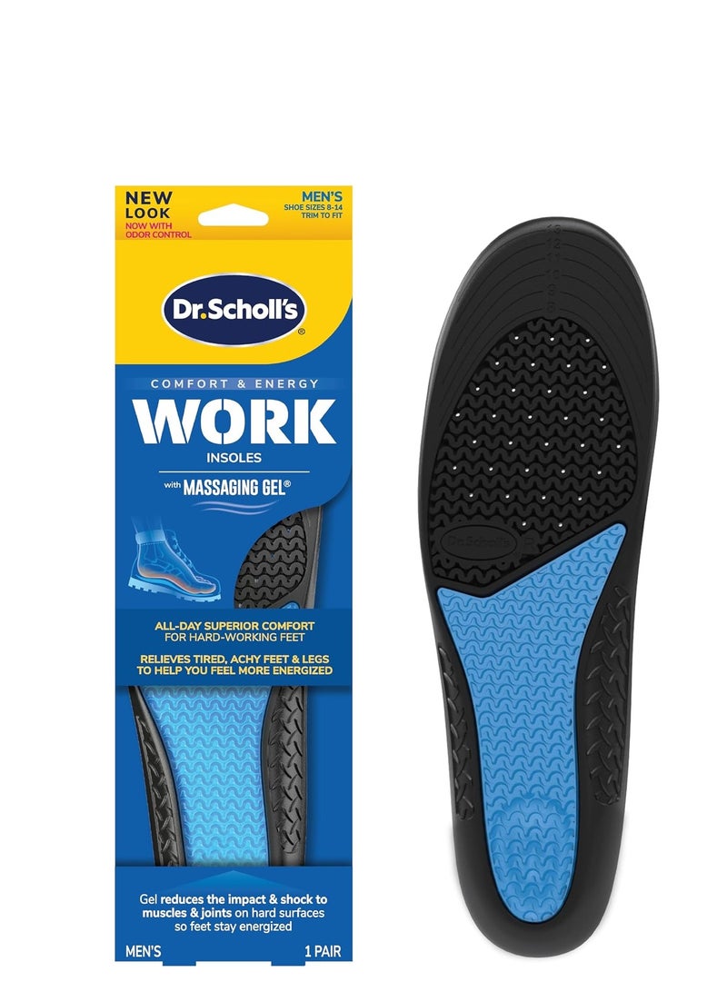 Dr. Scholl's Work All-Day Superior Comfort Insoles (with) Massaging Gel, Men, 1 Pair, Trim to Fit