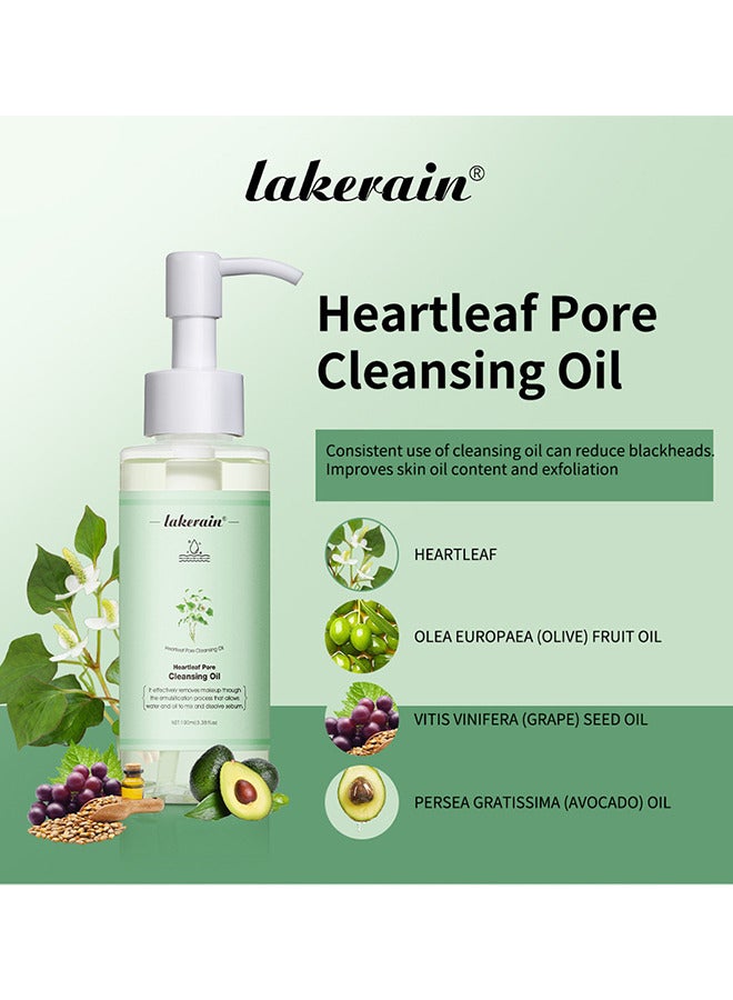 Heartleaf Pore Control Cleansing Oil, Double Cleanse, Acne Face Wash, Daily Makeup Blackheads Removal, Age Defying Makeup Remover Melting Blackhead Sebum Care 100ML