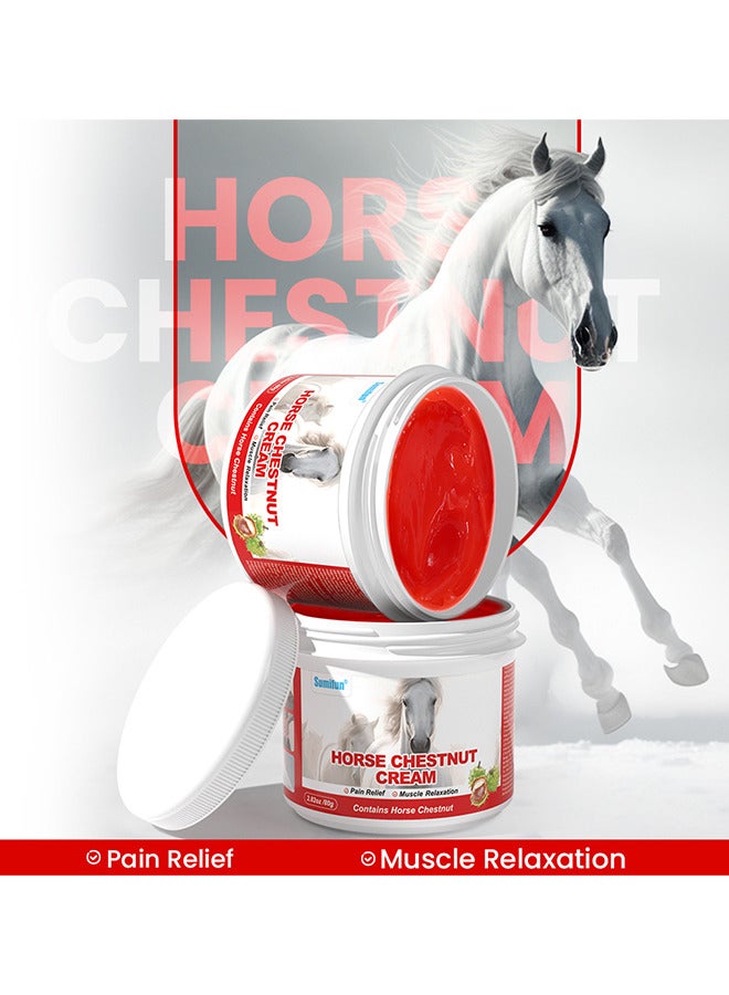 Horse Chestnut Cream, Heating Extra Warming Joint Massage Gel Muscle Recovery, Cold Compress Gel For Relieving Repair Shoulder Neck Lumbar Spine And Leg Pain Protection Joint, 80G