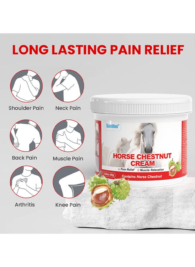 Horse Chestnut Cream, Heating Extra Warming Joint Massage Gel Muscle Recovery, Cold Compress Gel For Relieving Repair Shoulder Neck Lumbar Spine And Leg Pain Protection Joint, 80G