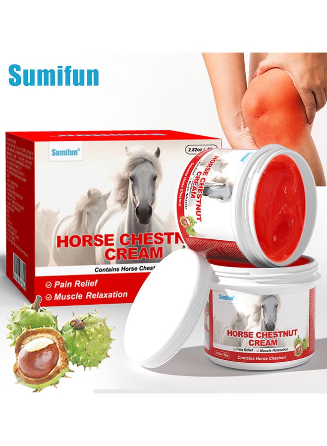 Horse Chestnut Cream, Heating Extra Warming Joint Massage Gel Muscle Recovery, Cold Compress Gel For Relieving Repair Shoulder Neck Lumbar Spine And Leg Pain Protection Joint, 80G