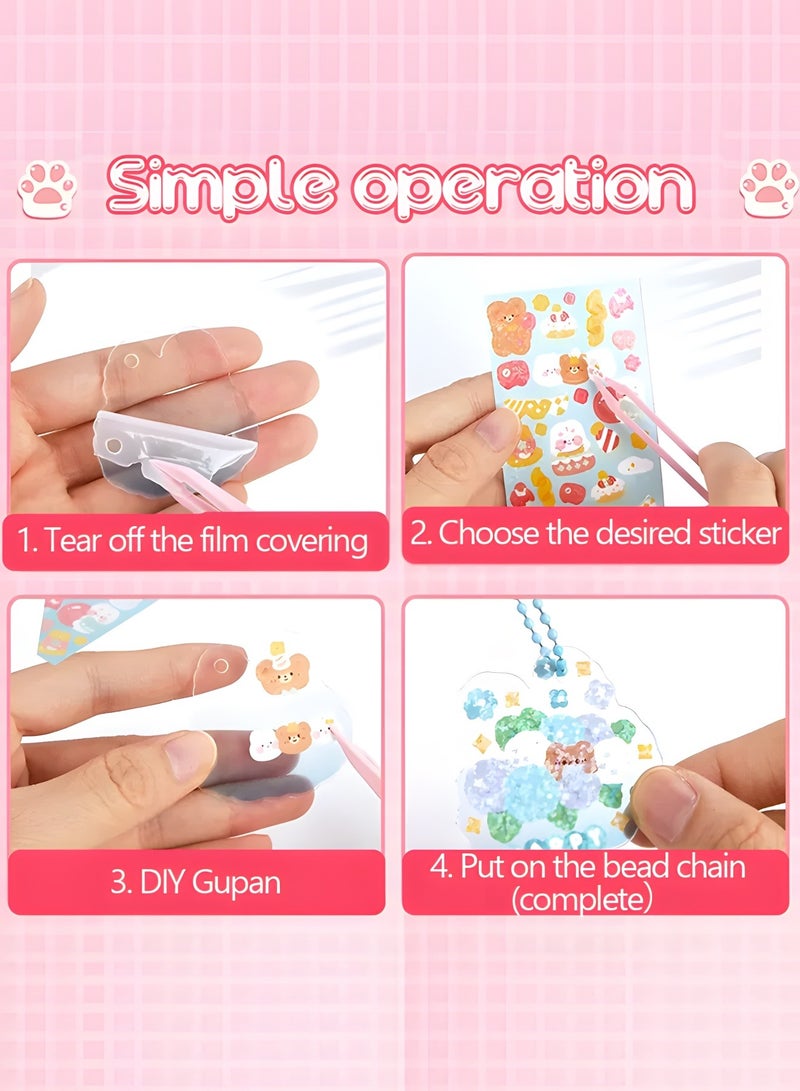 Simulation Fake Whipped Cream Glue, DIY Phone Case Kit Silicone Cream Adhesive Set with Cartoon Stickers,Storage Box,DIY Handmade Toys