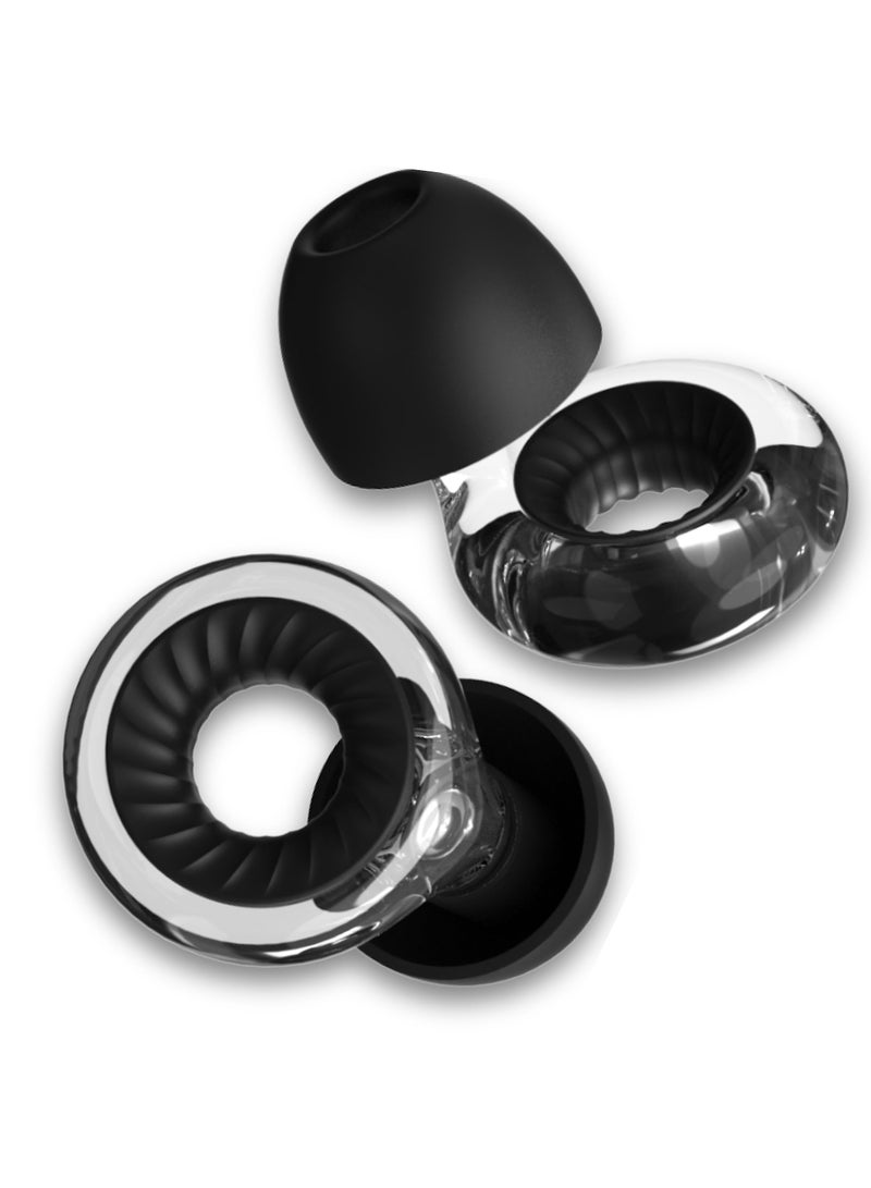 High Fidelity Ear Plugs, Unlimited Ear Plugs for Noise Reduction Earplugs, Reusable Ear Plugs for Sleeping, for Noise Reduction, Concerts, Work, Musicians (Clear)