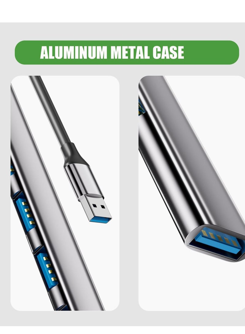 Aluminium USB 3.0 7 Port Hub Expander, USB 3.0 hub, Ultra Slim Portable Data Hub for MacBook, Laptop, PC, Mac Pro, Mac Mini, iMac, Surface Pro and More