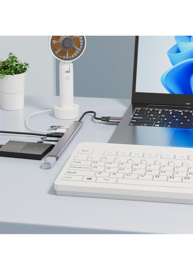 Aluminium USB 3.0 7 Port Hub Expander, USB 3.0 hub, Ultra Slim Portable Data Hub for MacBook, Laptop, PC, Mac Pro, Mac Mini, iMac, Surface Pro and More