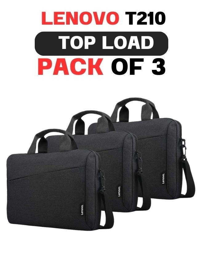 Pack Of 3 Lenovo T210 Top Load Laptop Casual Case 15.6 Inch Black