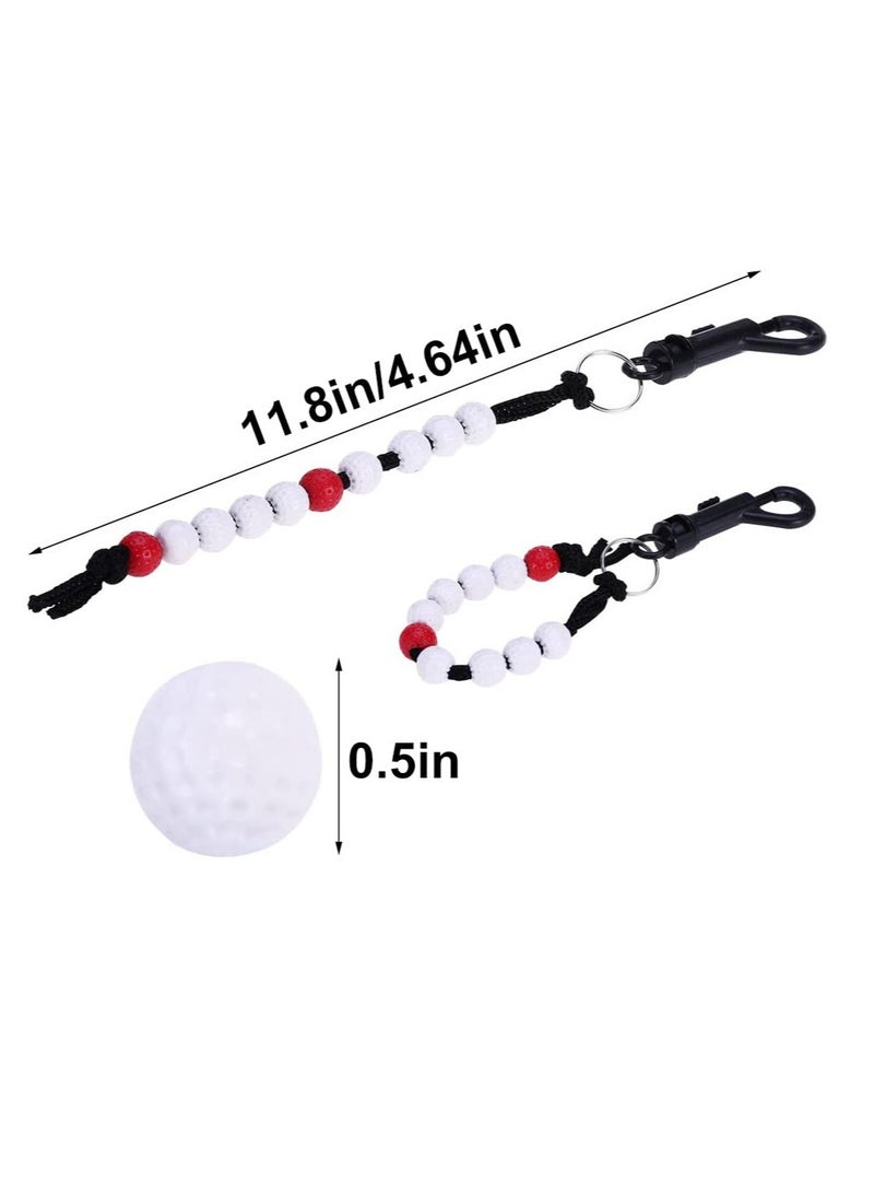 Golf Bead Counter, 4 PCS Golf Stroke Counter, Golf Shot Counter Bracelets Plastic Golfer Stroke Counter with Clip for Men Women Kids