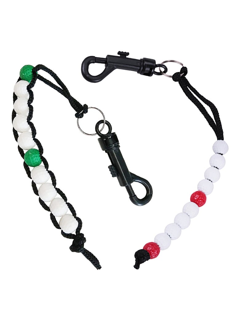 Golf Bead Counter, 4 PCS Golf Stroke Counter, Golf Shot Counter Bracelets Plastic Golfer Stroke Counter with Clip for Men Women Kids