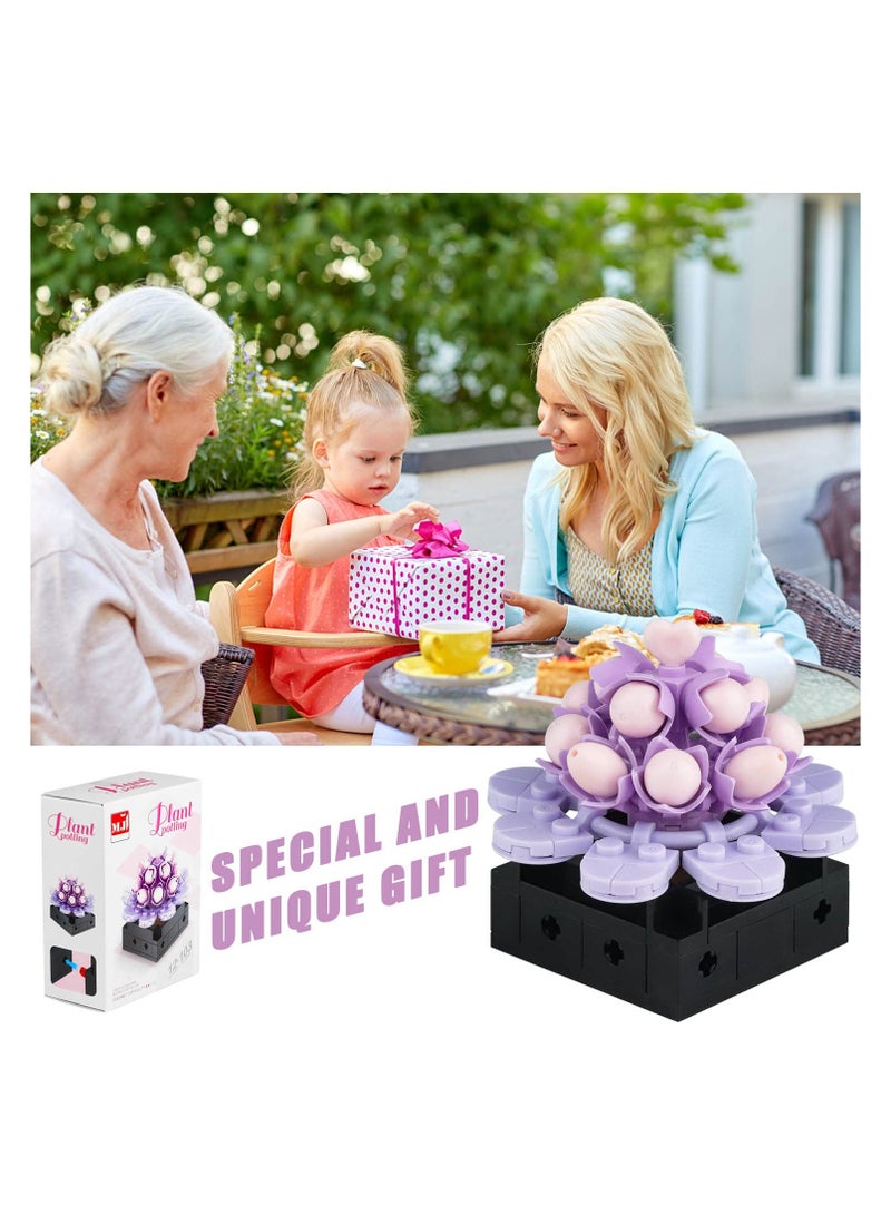 Succulents Plants Building Set, Plant Decor Building Set for Adults,  DIY Plant Building Blocks for Kids Adults, Home or Office Succulents Display