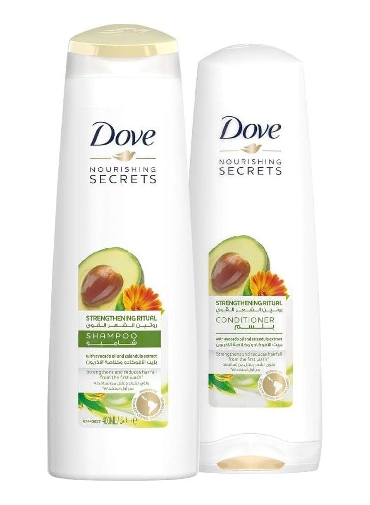 Nourishing Secrets Shampoo Avocado Oil 400ml with Conditioners Strengthens 320ml