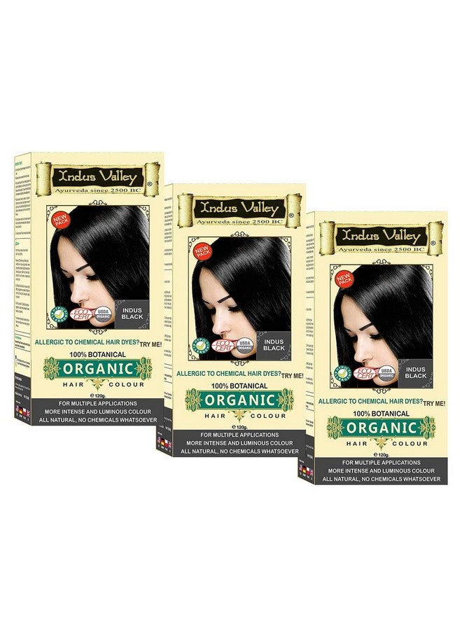 100% Botanical Organic Hair Color (Indus Black) 120G*3=360G