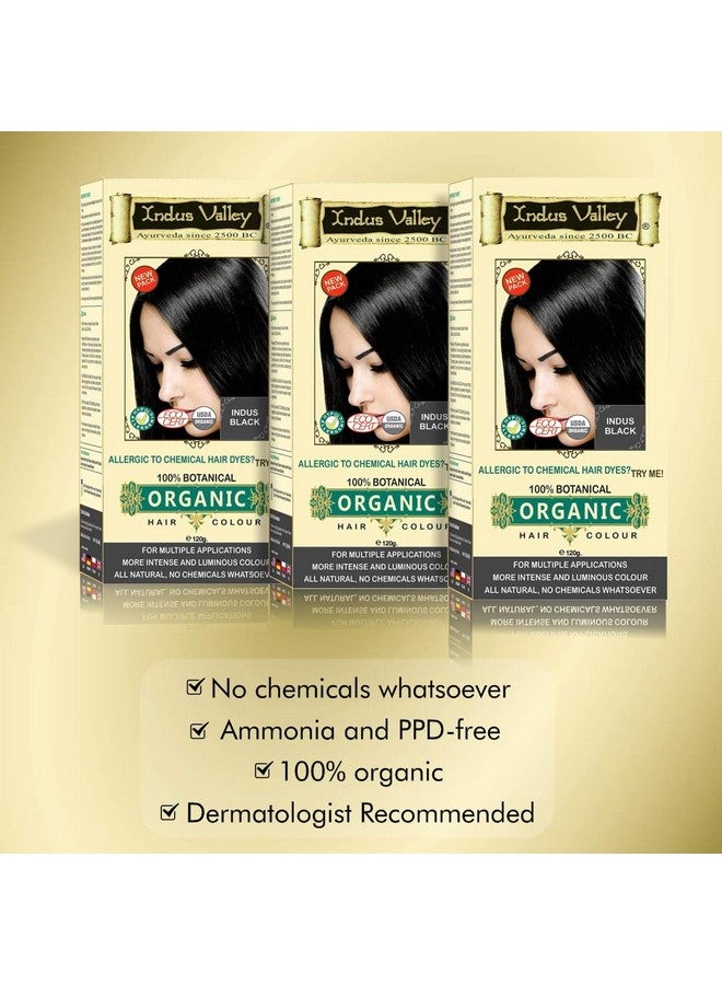 100% Botanical Organic Hair Color (Indus Black) 120G*3=360G