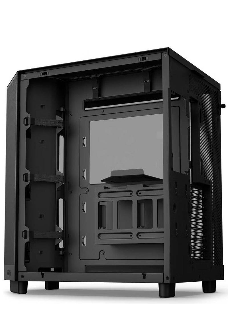 NZXT H6 Flow RGB Compact Dual-Chamber Airflow Mid-Tower ATX Case, Panoramic Glass Panels, Up to 360 mm Radiator & 3x 120mm RGB Fans, Cable Mgt, USB-C 3.2 / USB-A 3.2, Black