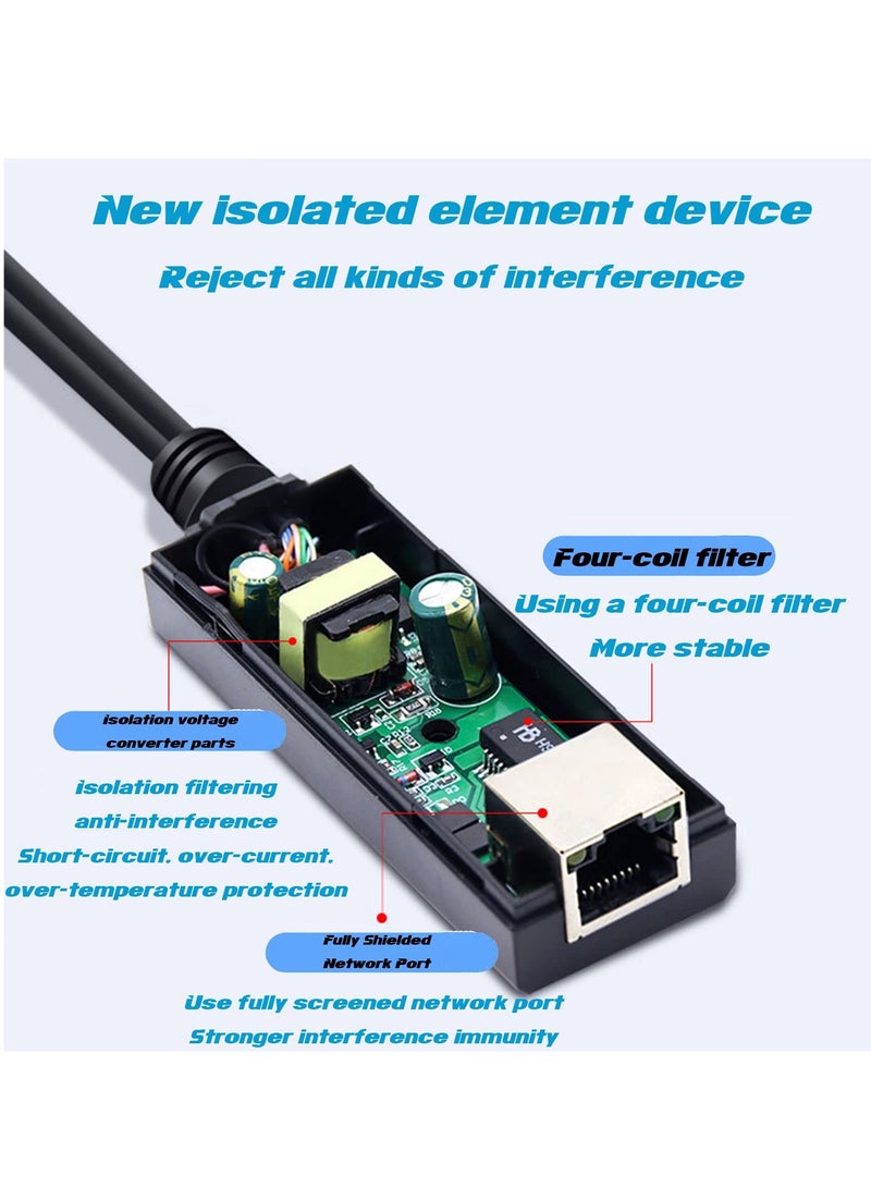 Gigabit PoE Splitter 12V 2A, with IEEE 802.3af/at Complian 10-100-1000Mbps Power Over Ethernet Splitter Adapter, for Security IP Camera, Voip Phone, AP, CCTV Surveillance