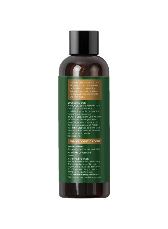 Avocado Oil For Hair Skin and Nails - Pure Avocado Oil Hair Moisturizer for Dry Hair and Humectant Moisturizer Avocado Oil for Skin Care - Natural Hair Oil and Carrier Oil for Essential Oils Mixing