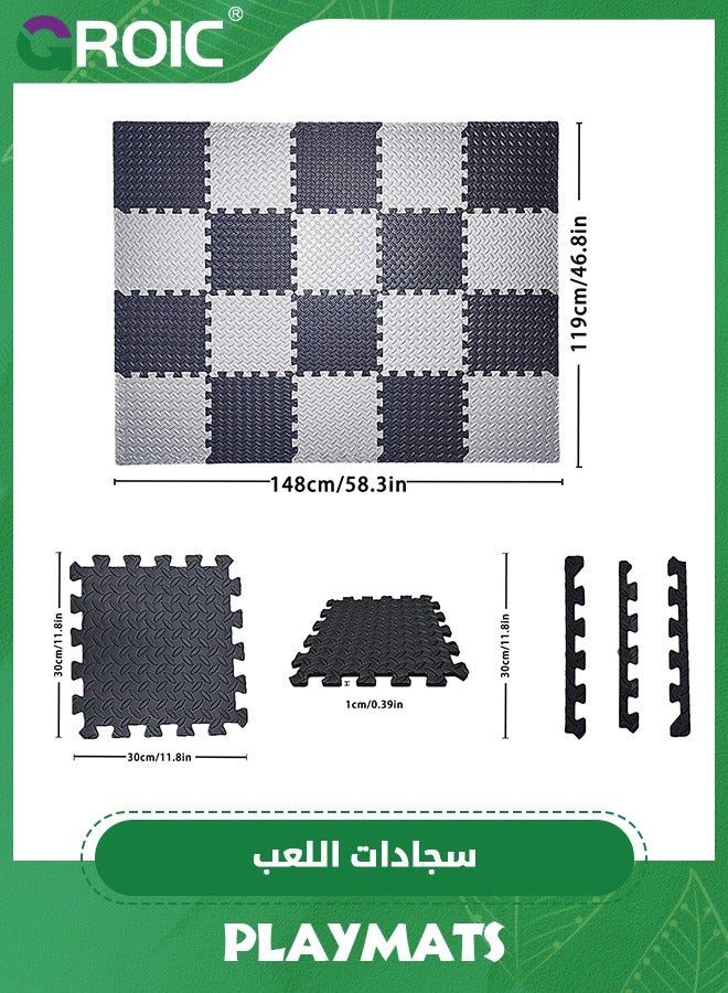 Foam Puzzle Mat，Foam Floor Tiles 20 Pieces Interlocking Floor Mats Interlocking Foam Tiles Multi-Purpose Foam Play Mat,Foam Mats for Floor,Kids Playmat(30*30cm)