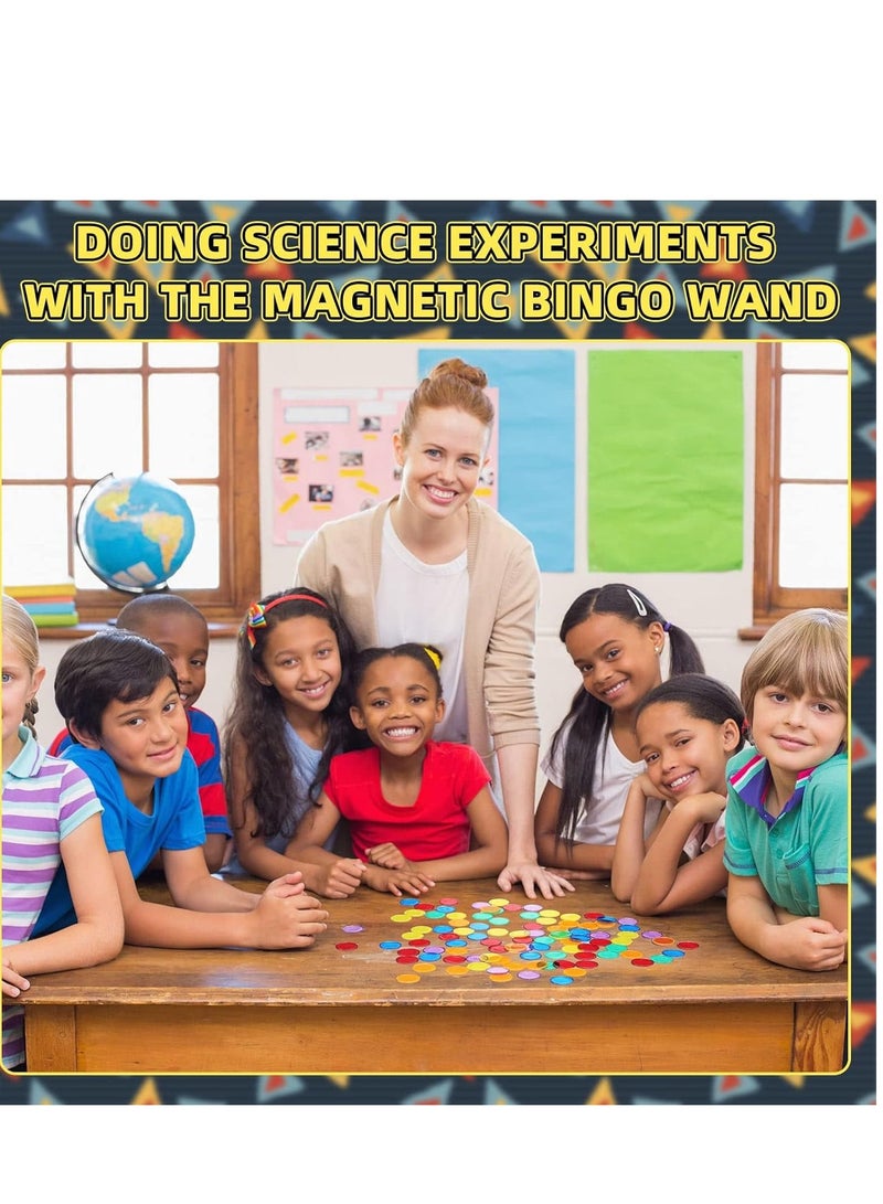 Magnetic bingo chips, Interactive family games, Magnetic wands for kids, Classroom learning tool, Count and sort games, Multiple color markers, Learning through play,  3000 Bingo Chips 30 Magnet Wand