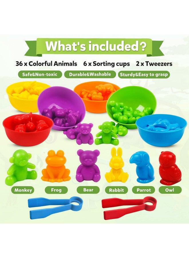 Counting Animal Matching Games Color Sorting Toys With Bowls Preschool Learning Activities For Math Educational Sensory Training Montessori Stem Sets Gift For Toddlers Kids Boys Girls Ages 3 4 5 6