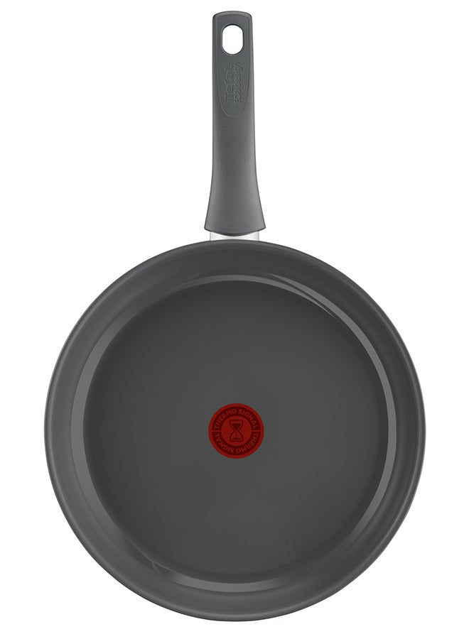 Tefal Renewal Frying Pan 26 Cm Non-Stick Ceramic Coating Eco-Designed Recycled Fry Pan Healthy Cooking Thermo-Signal™ Safe Cookware Made In France All Stovetops Including Induction Grey