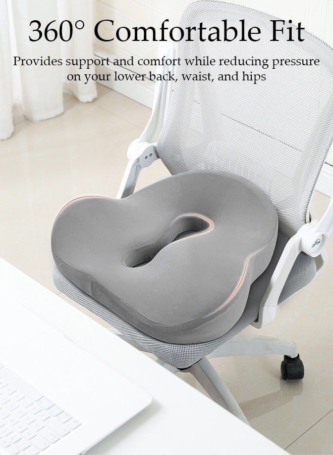 Memory Foam Seat Cushion for Long Sitting,Chair Cushion for Sciatica and Lower Back Pain Relief, Comfortable Coccyx Cushion for Home Office Chair Pad, Car Seat, Wheelchair