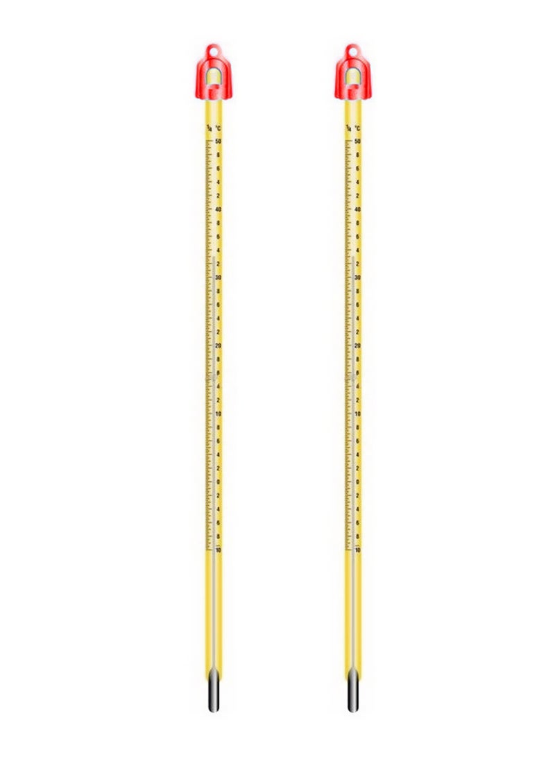 Lab-grade Borosilicate 3.3 Heavy Duty Graduated Glass Yellow Mercury Thermometer + Protective Case for Chemistry Biology Physics Laboratory Experiments and Classroom Tests