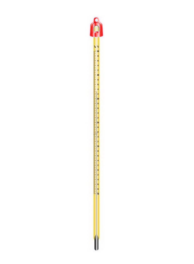 Lab-grade Borosilicate 3.3 Heavy Duty Graduated Glass Yellow Mercury Thermometer + Protective Case for Chemistry Biology Physics Laboratory Experiments and Classroom Tests