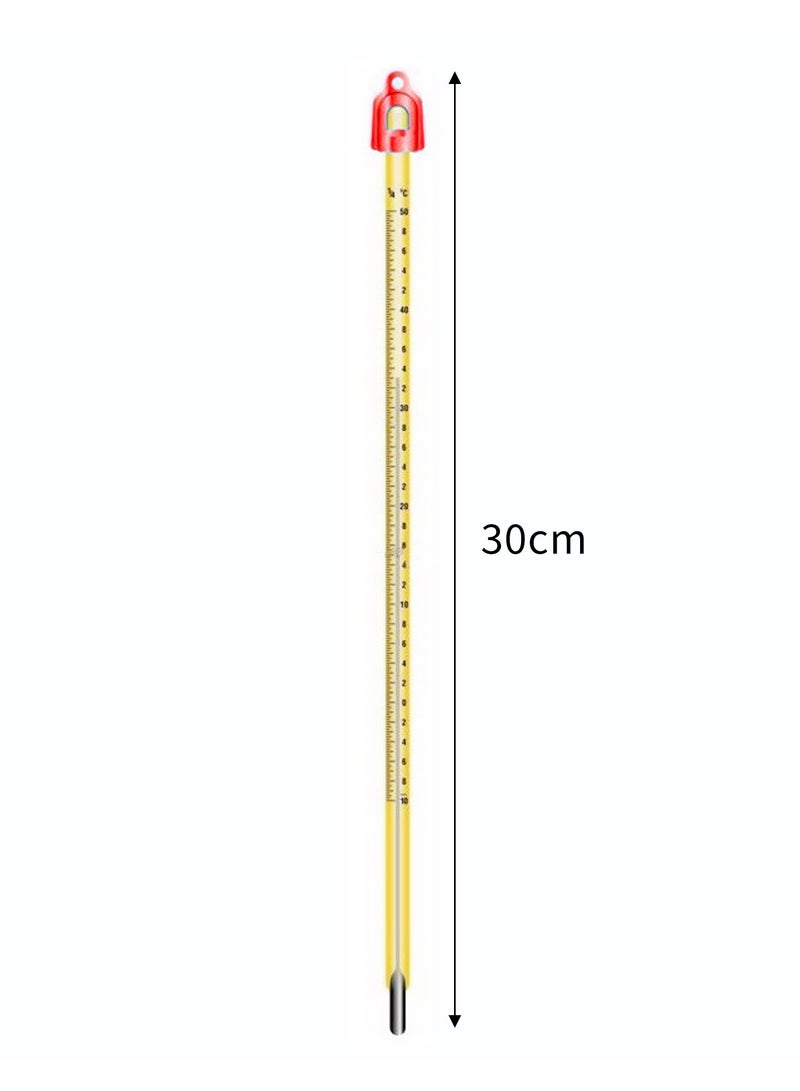 Lab-grade Borosilicate 3.3 Heavy Duty Graduated Glass Yellow Mercury Thermometer + Protective Case for Chemistry Biology Physics Laboratory Experiments and Classroom Tests