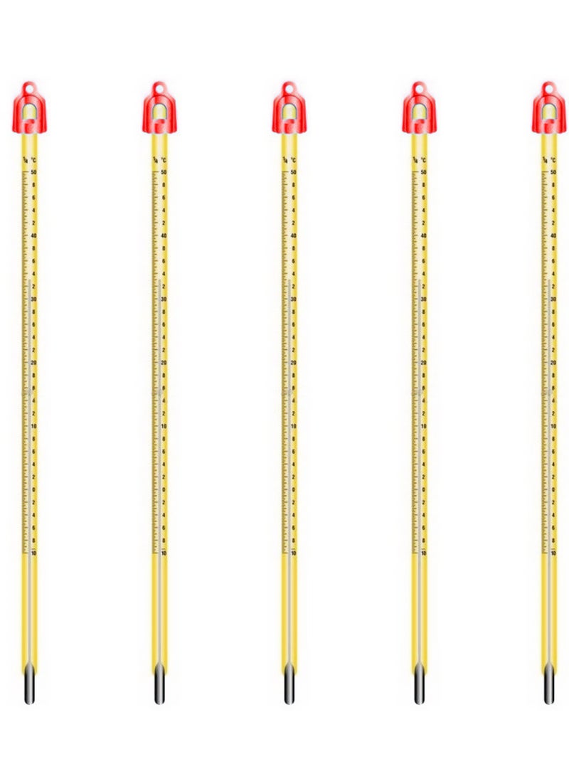 Lab-grade Borosilicate 3.3 Heavy Duty Graduated Glass Yellow Mercury Thermometer + Protective Case for Chemistry Biology Physics Laboratory Experiments and Classroom Tests