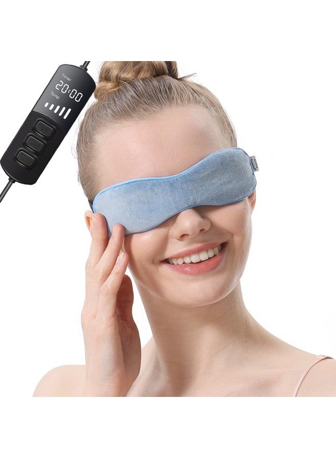 Heated Eye Mask For Dry Eyes Warm Eye Compress With Flaxseed Grapahene Fir For Mgd Dry Eye Syndrome Chalazion Blepharitis Stye Eye Treatment Steam Moist To Unclog Glands (Blue)