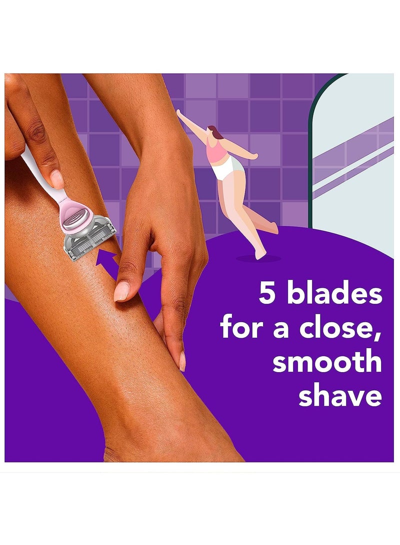 Womens Razor Blade Refills, 8 Count, Purple, Lubrastrip To Help Avoid Skin Irritation