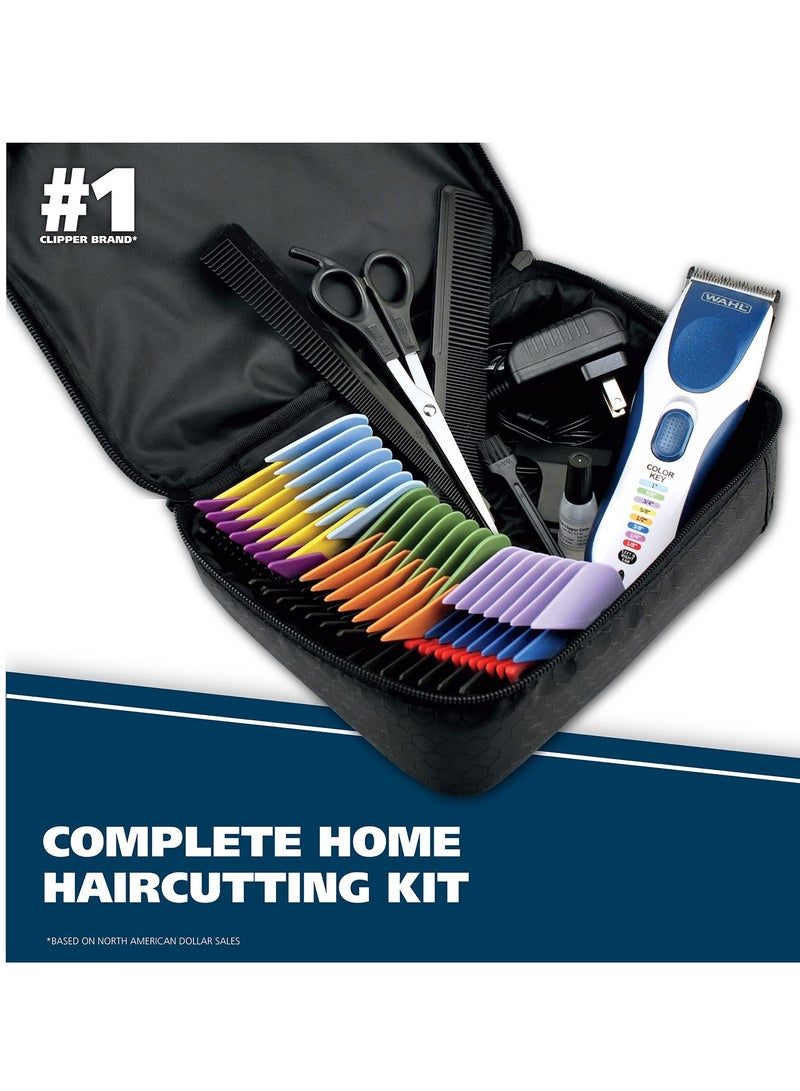 Color Pro Cordless Rechargeable Hair Clipper & Trimmer – Easy Color-Coded Guide Combs - for Men, Women, & Children – Model 9649P