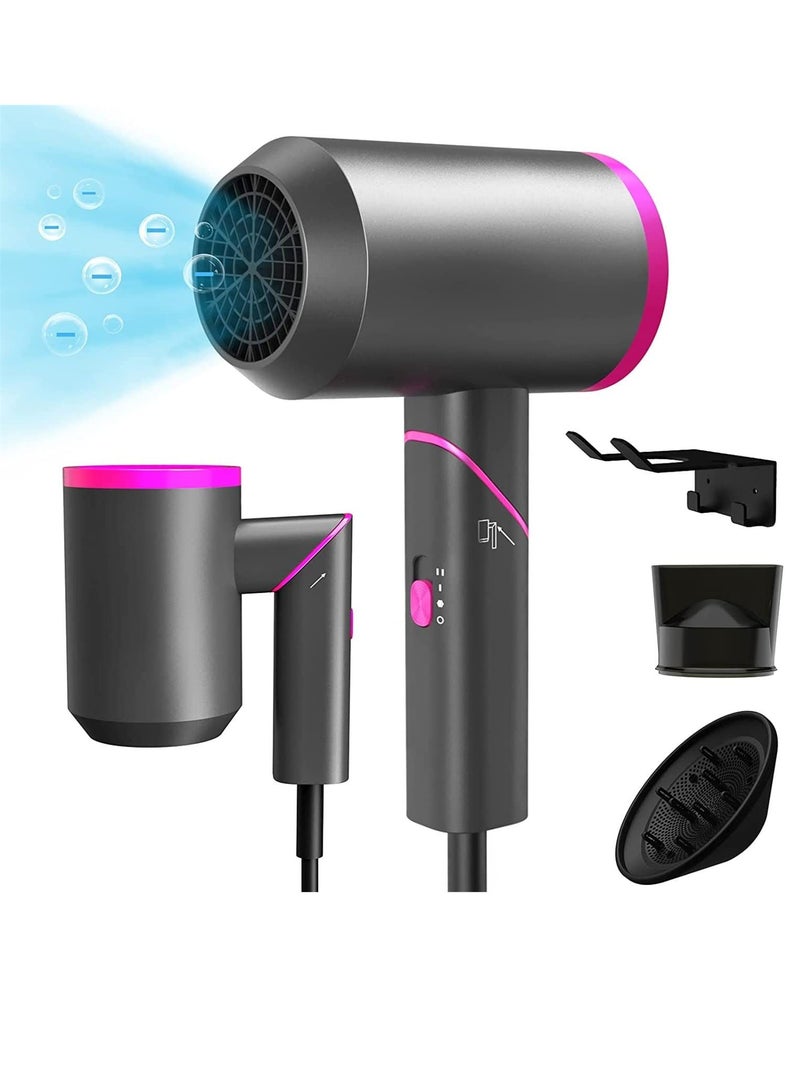 1800w Professional Folding Hair Blow Dryer with Diffuser and Nozzle