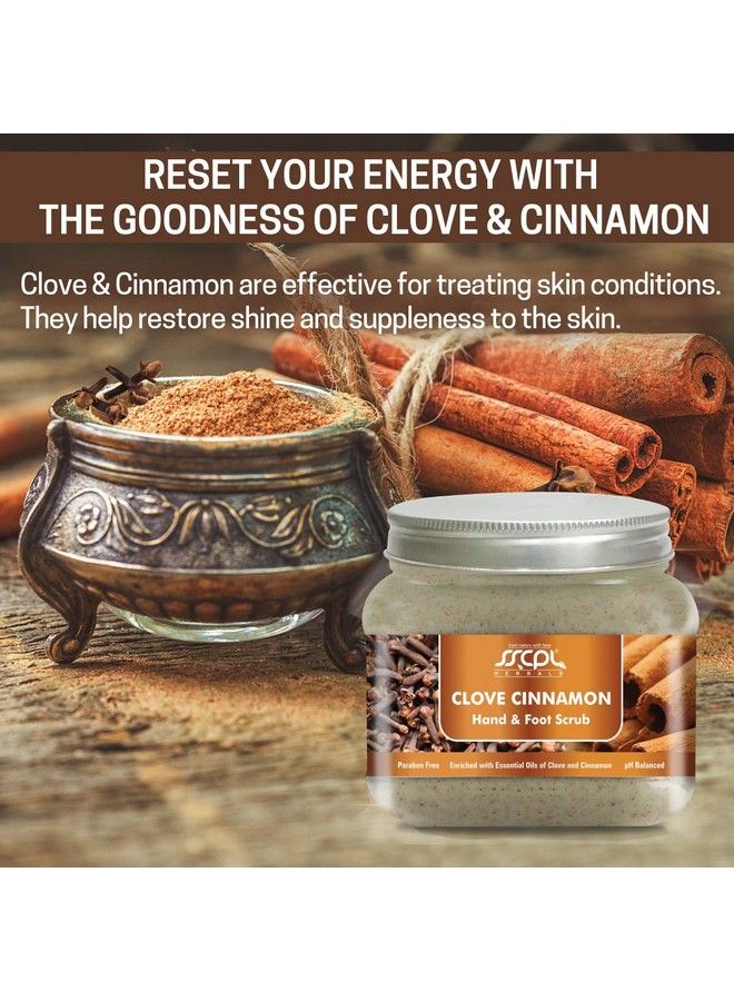 Clove Cinnamon Hand & Foot Scrub For Manicure/Pedicure Rejuvenation Exfoliation Tan And Dead Skin Removal & Gentle Cleansing (150Gms X 2 Pcs) (Pack Of 2)