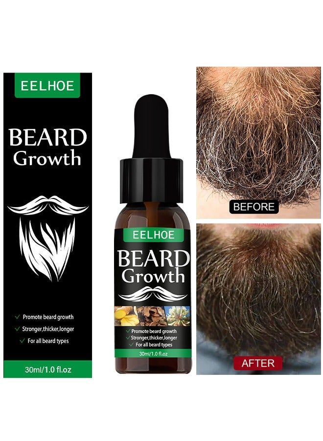 Beard Growth Oil, Essential Oil Anti Hair Loss Product Natural Mustache Regrowth Oil For Men Nourishing Beard Care Roller 30ml