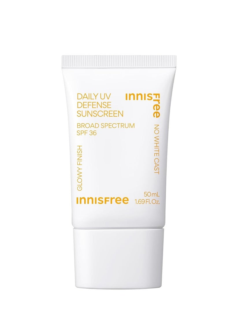 Daily UV Defense Sunscreen Broad Spectrum SPF 36, Invisible Korean Sunscreen With No White Cast 1.69 oz / 50 mlml