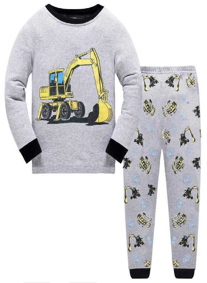 Little Hand Boy Pajamas Long Sleeve Excavator Kids Pjs Set Boys Digger Sleepwear Toddler Clothes 4t 5t