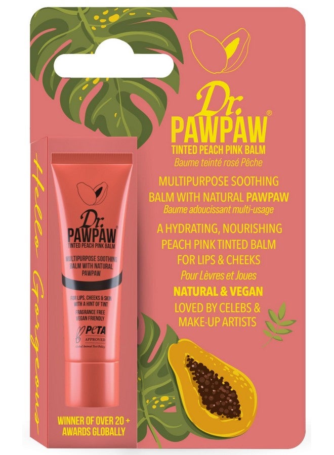 Tinted Peach Pink Multipurpose Natural No Fragrance Balm For Hydrating Lips Skin Hair Cuticles Nails & Beauty Finishing (10 Ml)