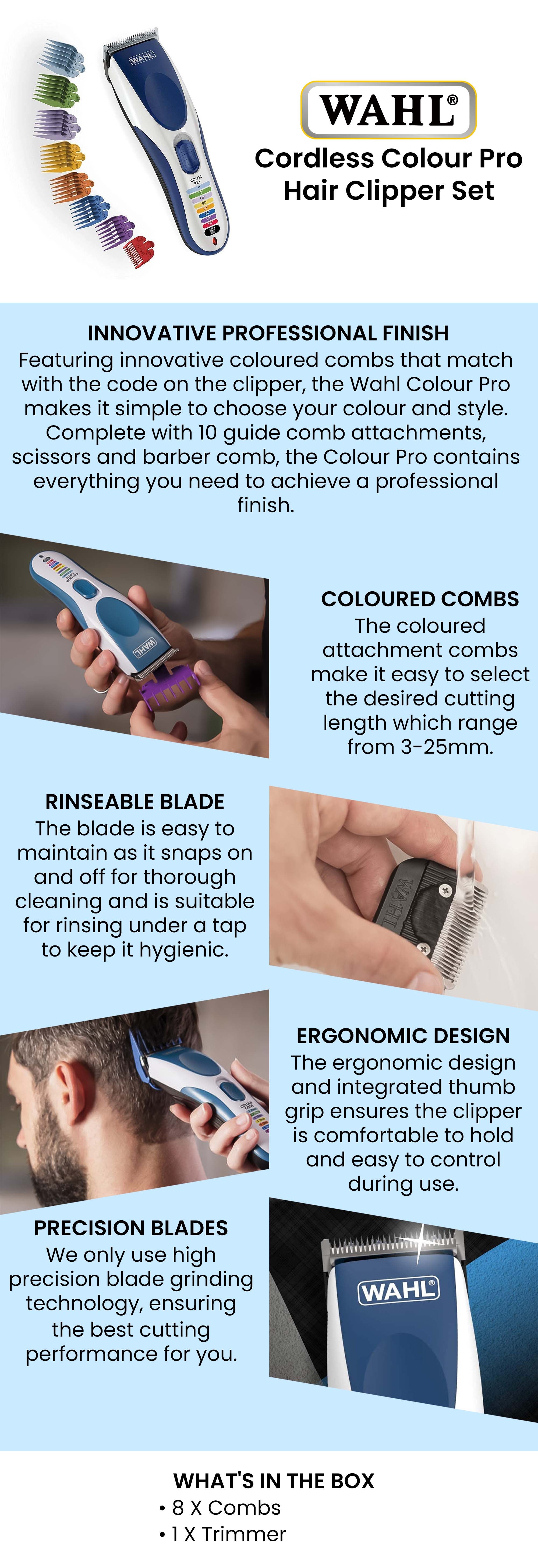 Cordless Colour Pro Hair Clipper Set Multicolour 500grams