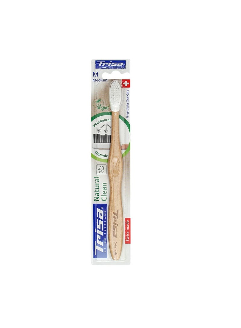 Natural Clean Medium Toothbrush  Assorted Color