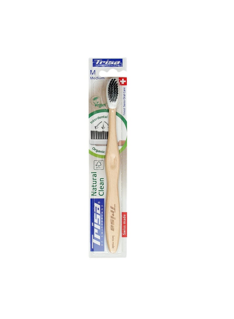 Natural Clean Medium Toothbrush  Assorted Color