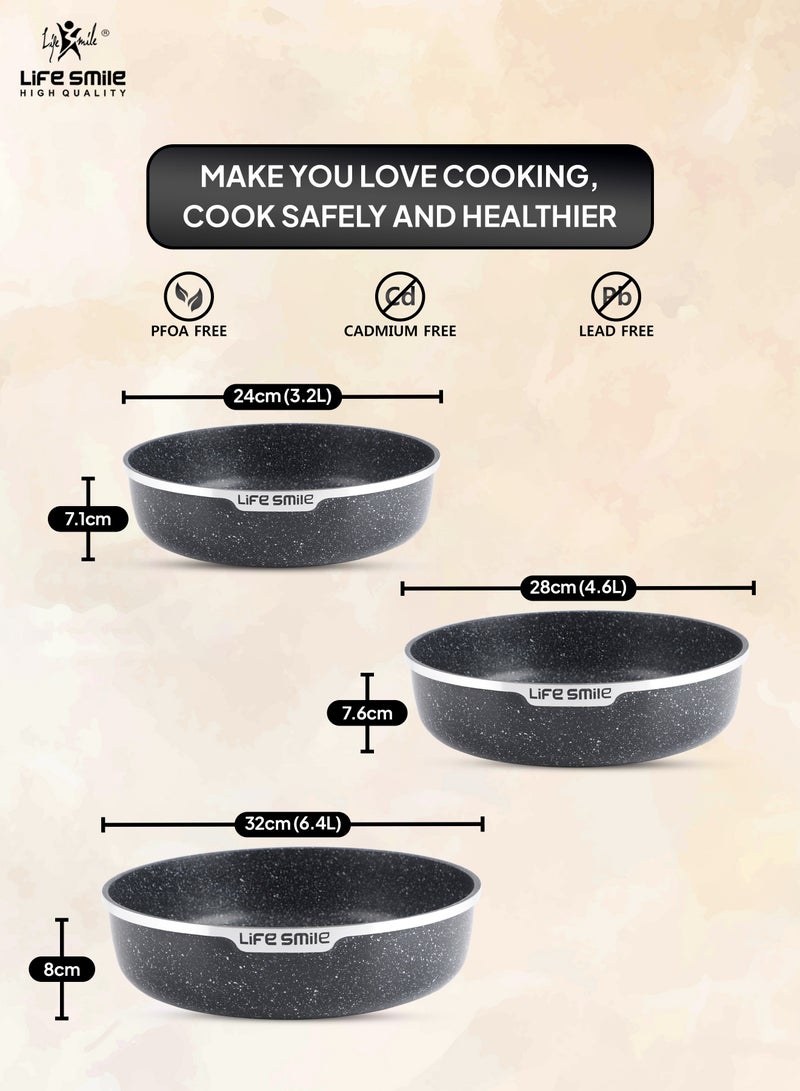 Oven Pan Set - Non Stick PFOA Free Multi Layer Granite Coating Oven Dishes - Die Cast Aluminum Body Bakeware Pans, Suitable For Baking in Oven or Cooking on Stove