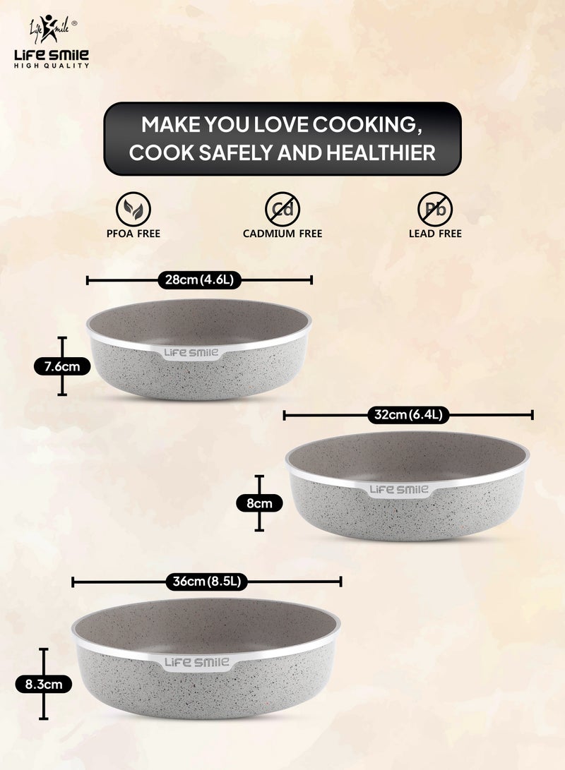 Oven Pan Set - Non Stick PFOA Free Multi Layer Granite Coating Oven Dishes - Die Cast Aluminum Body Bakware Pans, Suitable For Baking in Oven or Cooking on Stove