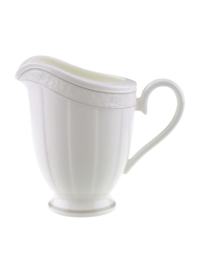 Grey Pearl Porcelain Creamer White