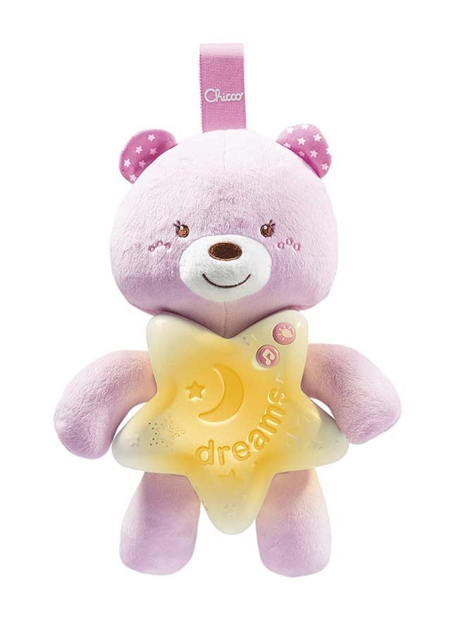 First Dreams Cot Panel Goodnight Bear 0M+, Pink