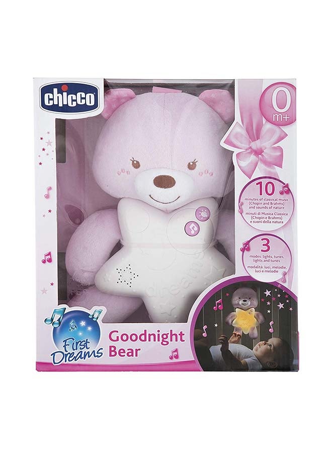 First Dreams Cot Panel Goodnight Bear 0M+, Pink